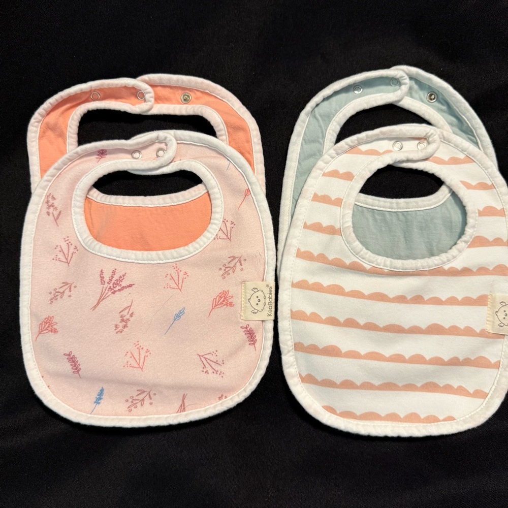 KeaBabies 8-Pack Organic Baby Bibs for Boys Girls - Super Absorbent Cotton - Picture 3 of 3
